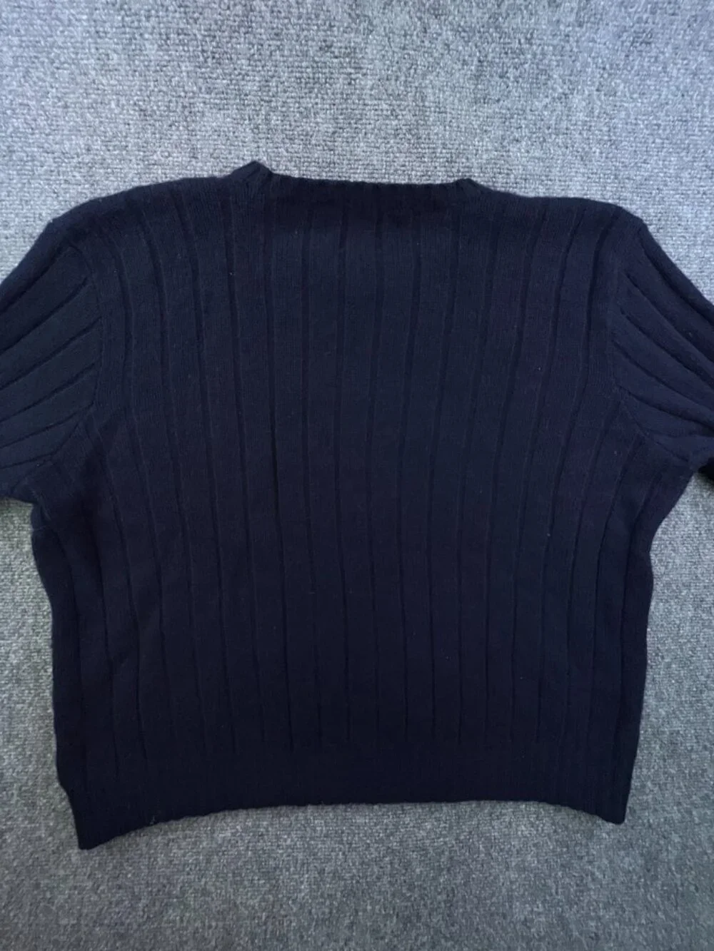 Polo Ralph Lauren Sweater Mens XL Blue 100% Lambs Wool Ribbed Crew Neck Adult